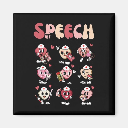 Groovy Speech Therapy Valentine's Day Heart Slp Va Magnet (Vorne)