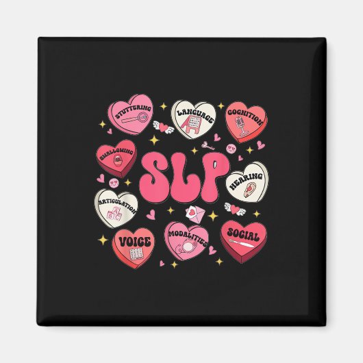Groovy Speech Therapy Valentinstag Herzschlack Val Magnet (Vorne)