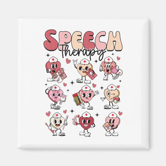 Groovy Speech Therapy Valentinstag Herzschlack Val Magnet (Vorne)