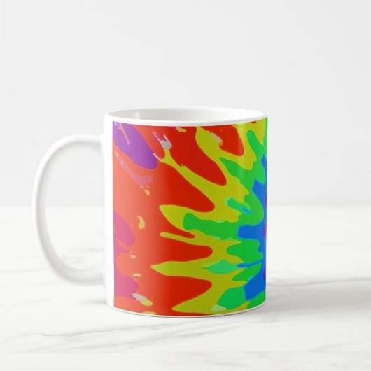 Groovy Spiral Rainbow Krawatte-Dye Tasse (Links)