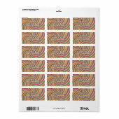 Groovy Spiral Sunbeam Ray Swirl Design grungy Adressaufkleber (Vorne)