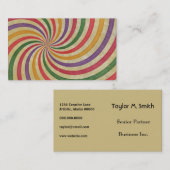 Groovy Spiral Sunbeam Ray Swirl Design grungy Visitenkarte (Vorne/Hinten)