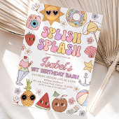 Groovy Splish Splash Beach Bash Birthday Einladung
