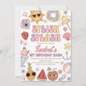 Groovy Splish Splash Beach Bash Geburtstag Einladung (Vorderseite)