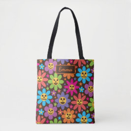 Groovy Spooky Blume Personalisiert Halloween Tasche