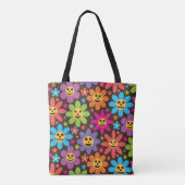 Groovy Spooky Blume Personalisiert Halloween Tasche (Rückseite)