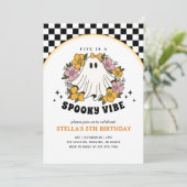 Groovy Spooky Girl Halloween Einladung (Stehend Vorderseite)