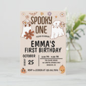 Groovy Spooky Halloween Einladung zum Geburtstag (Stehend Vorderseite)