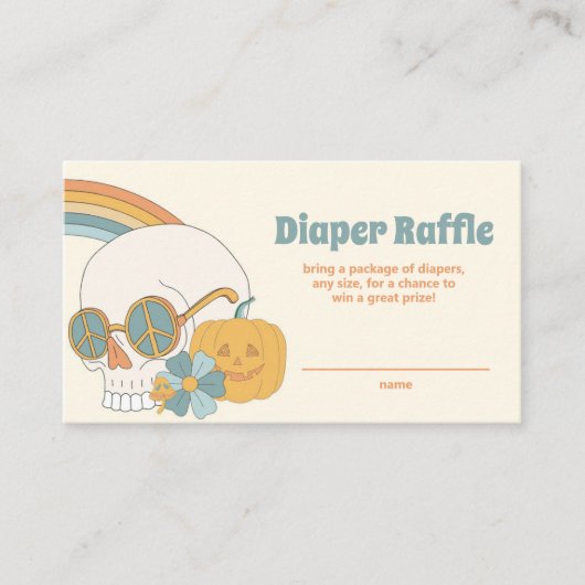 Groovy Spooky Halloween Ghost Boy Diaper Raffle Begleitkarte (Vorderseite)