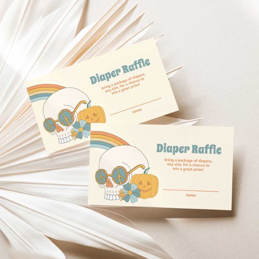 Groovy Spooky Halloween Ghost Boy Diaper Raffle Begleitkarte