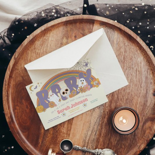 Groovy Spooky Halloween Ghost Girl Babydusche Einladung