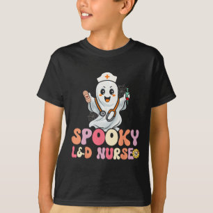 Groovy Spooky Labor und Lieferung Krankenwagen Hal T-Shirt