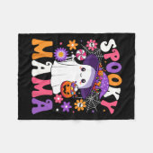 Groovy Spooky Mama Halloween Ghost Pumpkin Hallowe Fleecedecke (Vorderseite (Horizontal))