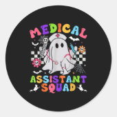 Groovy Spooky Medical Istant Squad Niedlich Hallow Runder Aufkleber (Vorderseite)