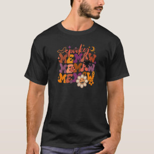 Groovy Spooky Memaw Womens Memaw Halloween-Party C T-Shirt