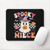 Groovy Spooky Niece Retro Ghost Holding Pumpkin Ha Mousepad (Mit Mouse)