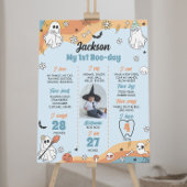 Groovy Spooky One Birthday Milestone Zeichen Poster