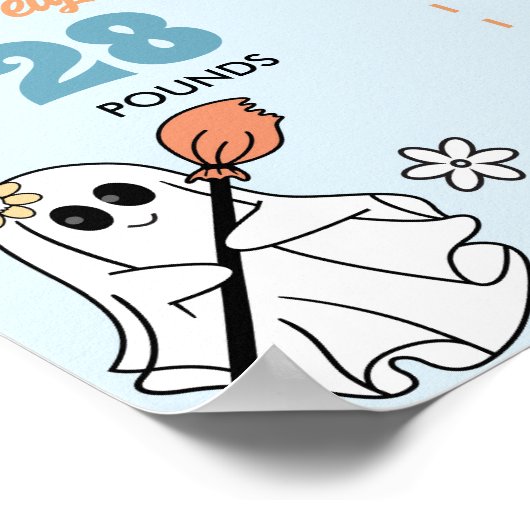 Groovy Spooky One Birthday Milestone Zeichen Poster (Ecke)