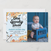 Groovy Spooky One Ghost 1. Geburtstag Einladung (Vorderseite)