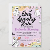 Groovy Spooky One Ghost Birthday Einladung (Vorderseite)
