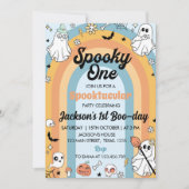 Groovy Spooky One Ghost Birthday Einladung (Vorderseite)