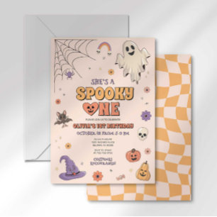 Groovy Spooky One Halloween Erster Geburtstag Einladung
