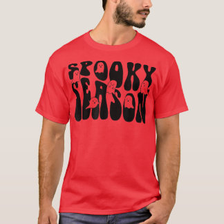 Groovy Spooky Season Boo Ghost Spooky Vibes Hallow T-Shirt