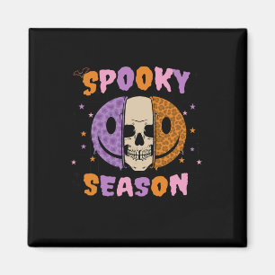 Groovy Spooky Season Halloween Ghost Boo Smile Fac Magnet