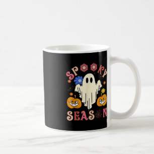 Groovy Spooky Season Niedlich Ghost Holding Pumpki Kaffeetasse