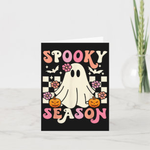 Groovy Spooky Season Niedlich Ghost Pumpkin Hallow Karte