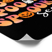 Groovy Spooky Season niedlich Pumpkin Halloween Poster (Ecke)