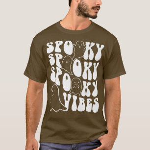 Groovy Spooky Vibes Boo Ghost Spooky Season Funny T-Shirt