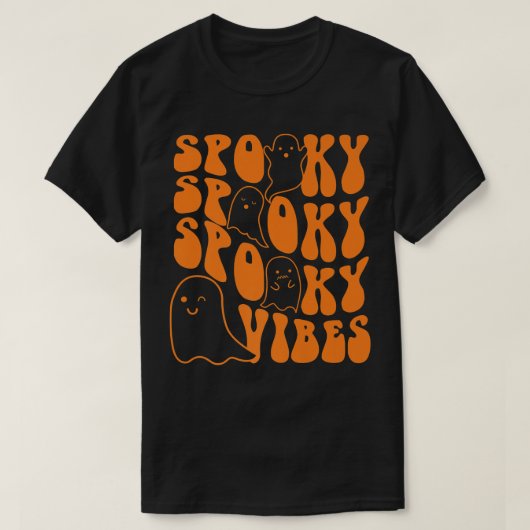 Groovy Spooky Vibes Boo Ghost Spooky Season Hallow T-Shirt (Design vorne)