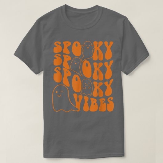Groovy Spooky Vibes Boo Ghost Spooky Season Hallow T-Shirt (Design vorne)