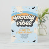 Groovy Spooky Vibes Boy Halloween Geburtstag Einladung (Stehend Vorderseite)