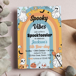 Groovy Spooky Vibes Ghost Birthday Einladung