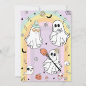 Groovy Spooky Vibes Ghost Birthday Einladung (Rückseite)