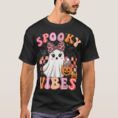 Groovy Spooky Vibes Niedlich Boo Ghost Halloween T-Shirt (Vorderseite)