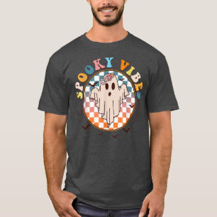Groovy Spooky Vibes Retro Ghost Halloween Kostüm T-Shirt