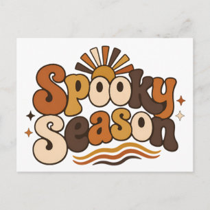 Groovy Spuk-Saison Retro-Halloween-Postkarte Postkarte