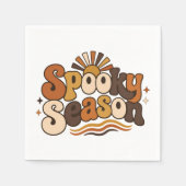 Groovy Spukzeit Retro-Halloween-Postkarte Serviette (Vorderseite)