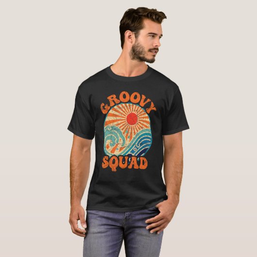 Groovy Squad 70er Ästhetische Nostalgie Retro 70er T-Shirt (Vorne ganz)