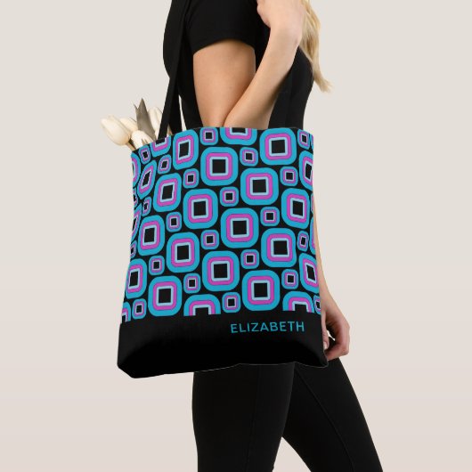 Groovy Square Pattern Personalisiert Tasche (Von Nahem)