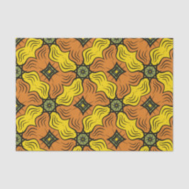 Groovy Squares, grün, gelb und orange Seidenpapier