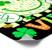 Groovy St. Patrick's Day Glückliche Vibes Kleeblat Poster (Ecke)