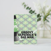 Groovy St Pats Day Postcard Postkarte (Stehend Vorderseite)