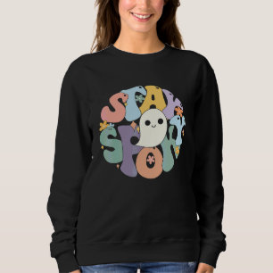 Groovy Stay Spooky Halloween Retro Boho Geist Flow Sweatshirt