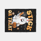 Groovy Stick or Leckerei Funny Halloween Kostüm Nu Fleecedecke (Vorderseite (Horizontal))