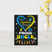 Groovy stolzer Onkel mit Down-Syndrom Bewusstseins Karte (Gelbe Blume)