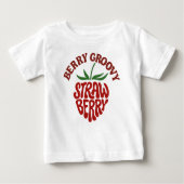Groovy Strawberry Retro 70er Vibes Baby T-shirt (Vorderseite)